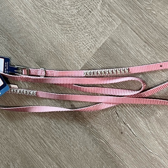 Pink jeweled top paw collar and leash set.